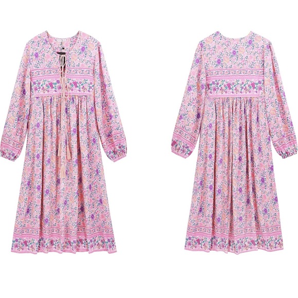 Boho R Vivimos Dress | Pink - Picture 1 of 3
